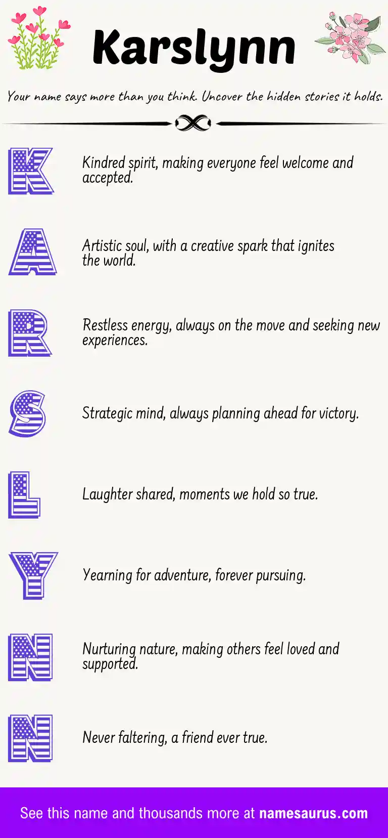 Acrostic poem about Karslynn.