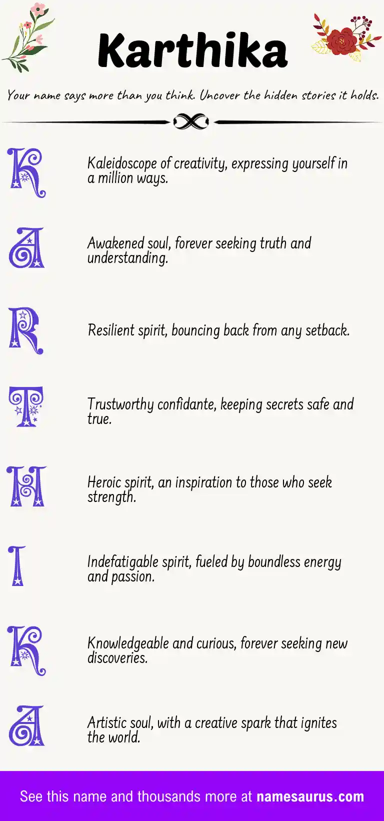 Acrostic poem about Karthika.