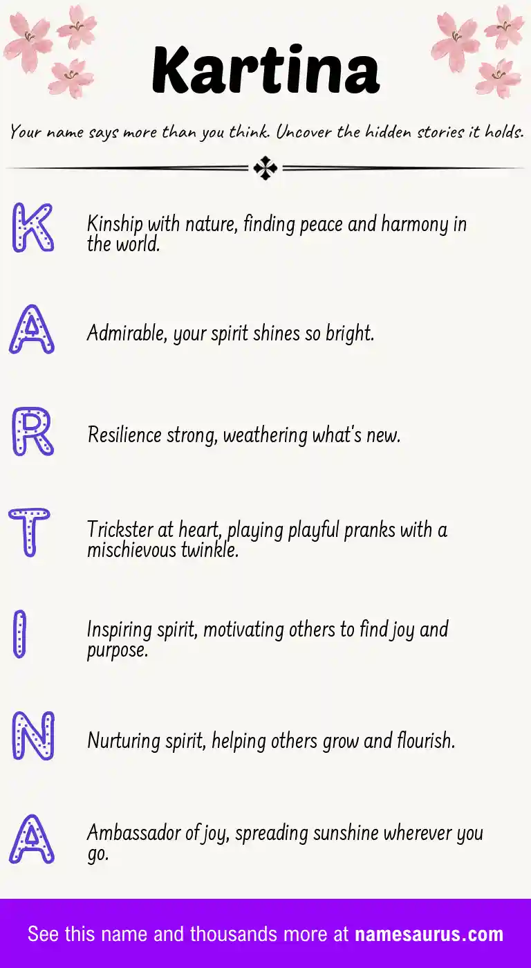 Acrostic poem about Kartina.
