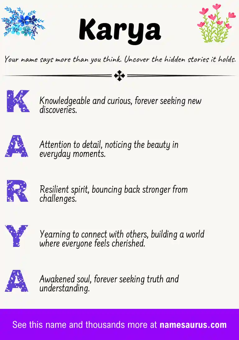 Acrostic poem about Karya.