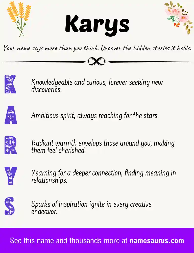 Acrostic poem about Karys.