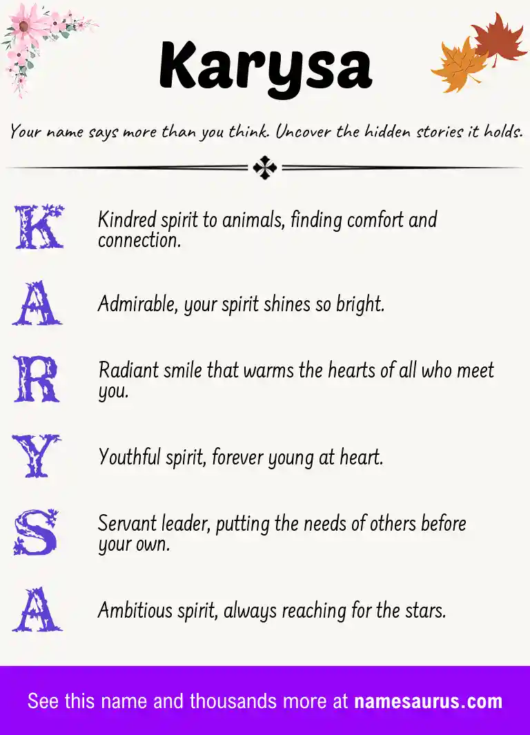 Acrostic poem about Karysa.