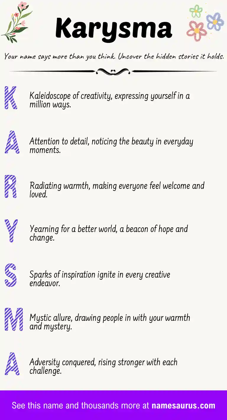 Acrostic poem about Karysma.