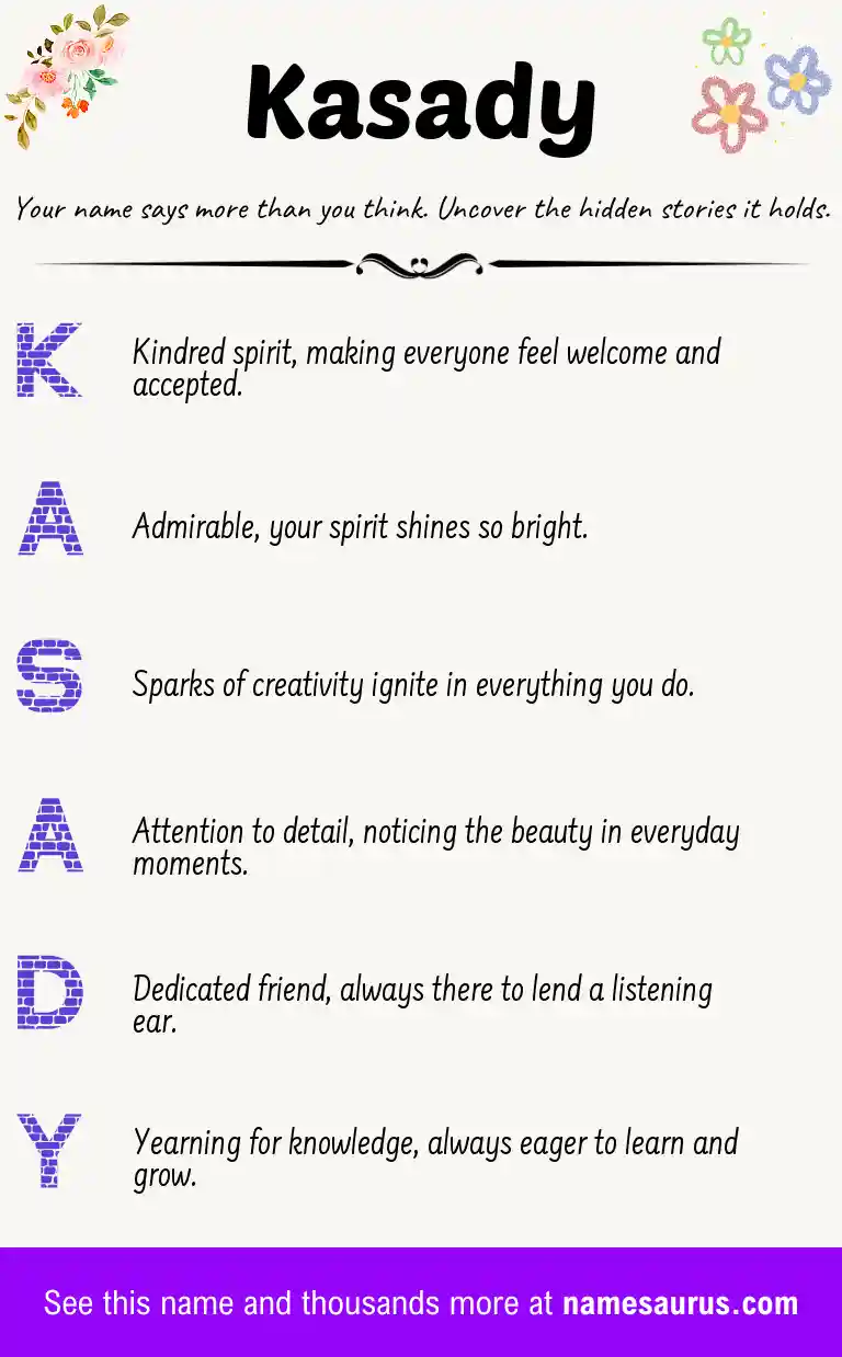 Acrostic poem about Kasady.