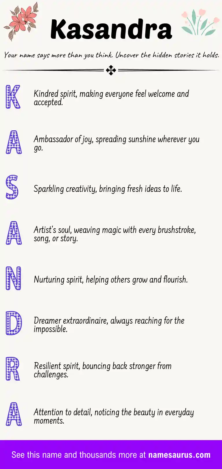 Acrostic poem about Kasandra.