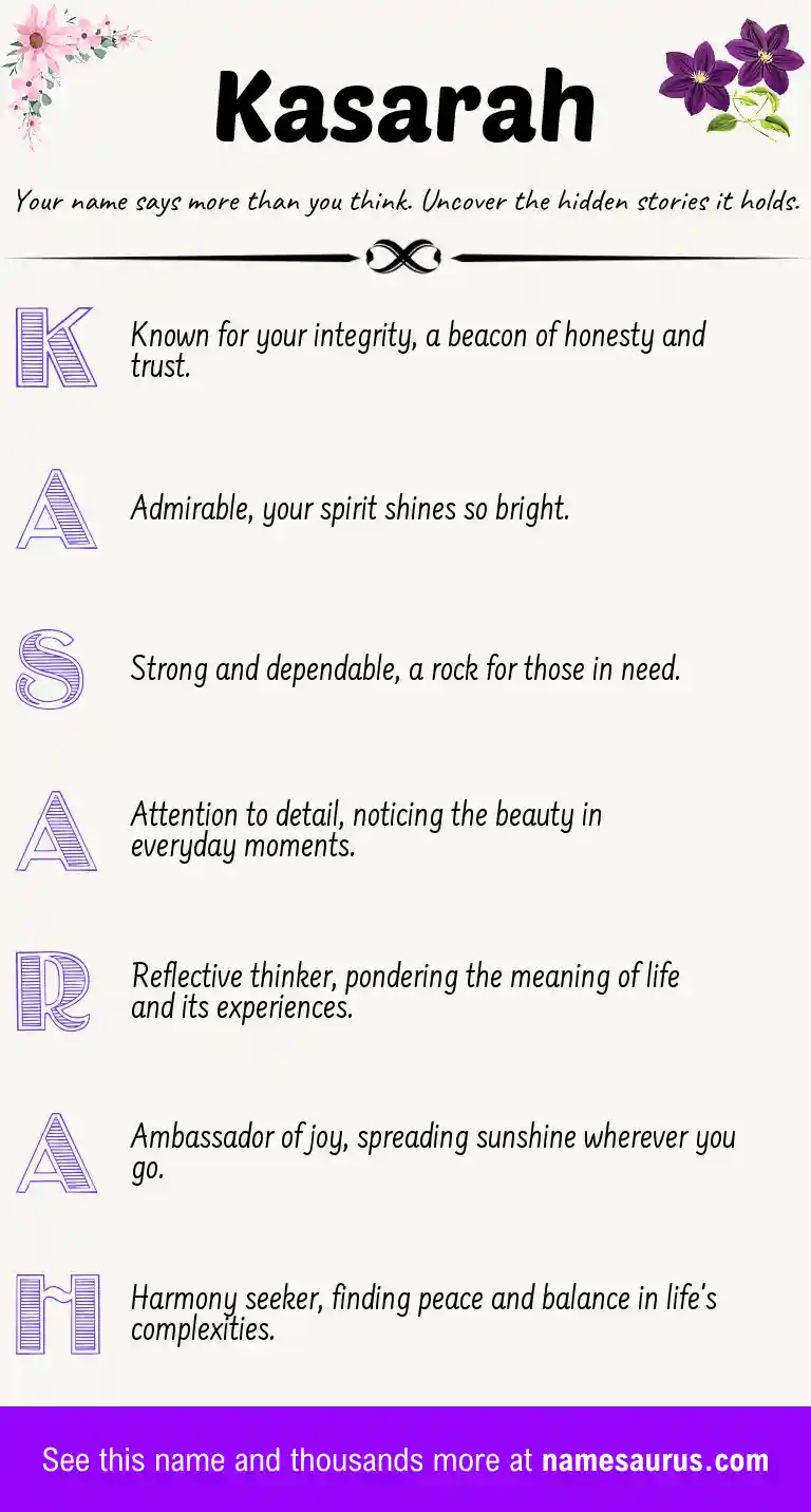 Acrostic poem about Kasarah.
