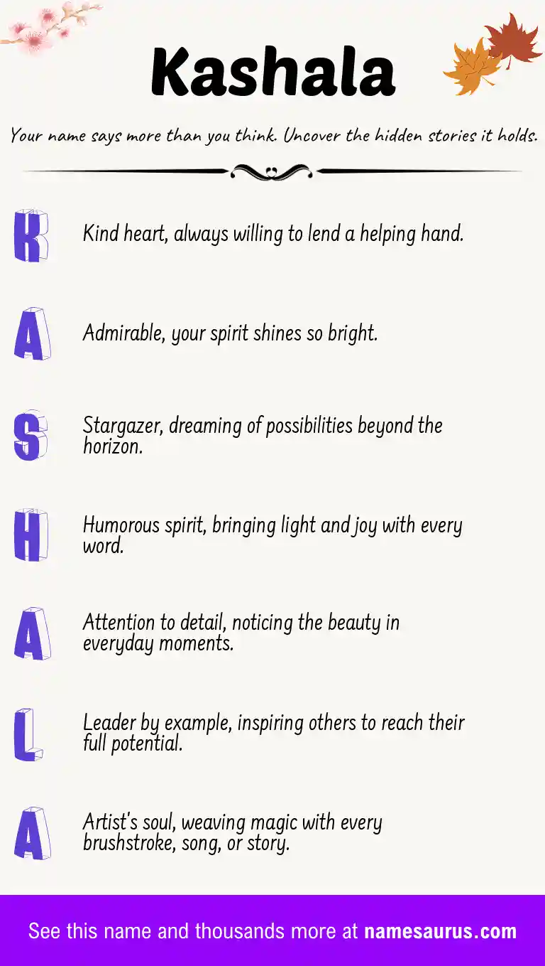 Acrostic poem about Kashala.