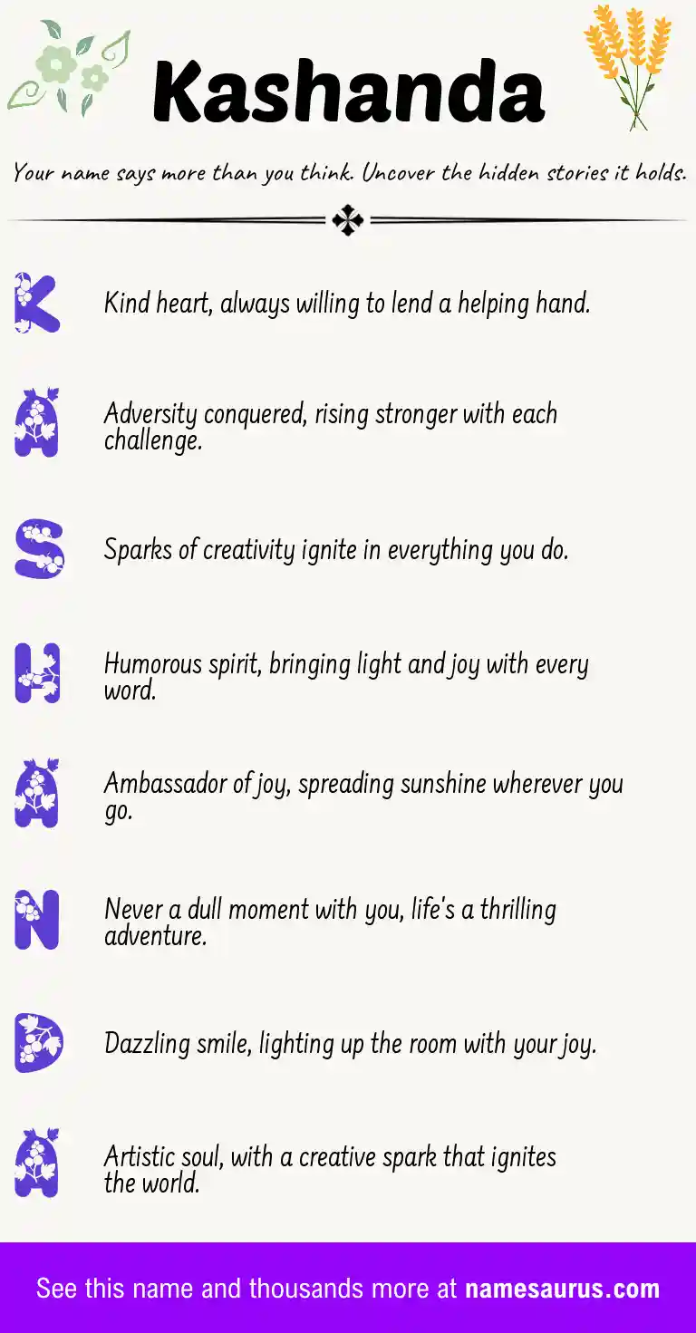 Acrostic poem about Kashanda.