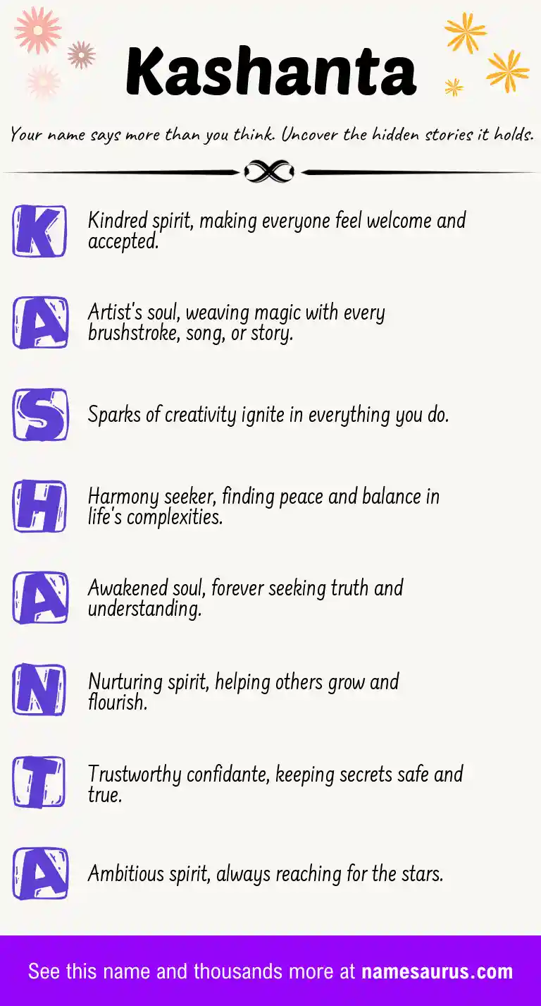 Acrostic poem about Kashanta.