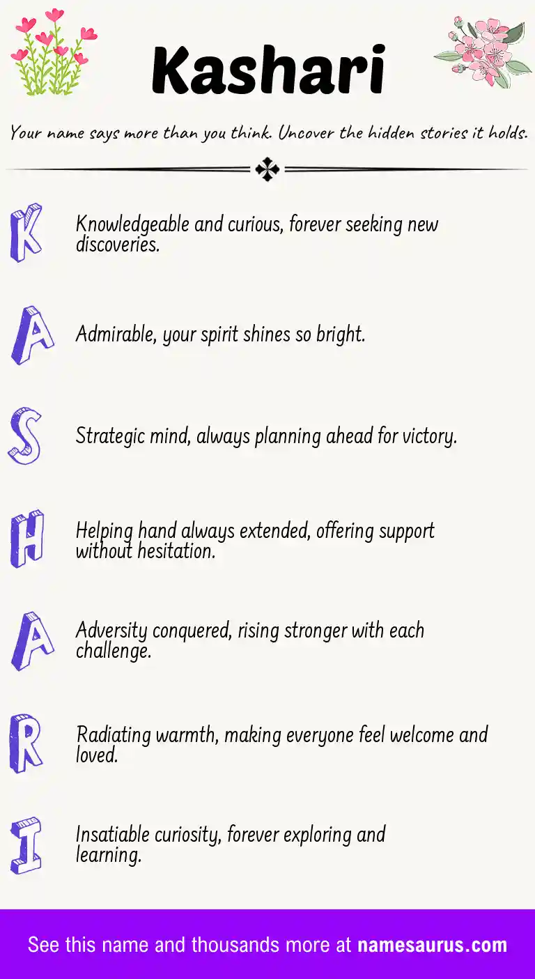 Acrostic poem about Kashari.