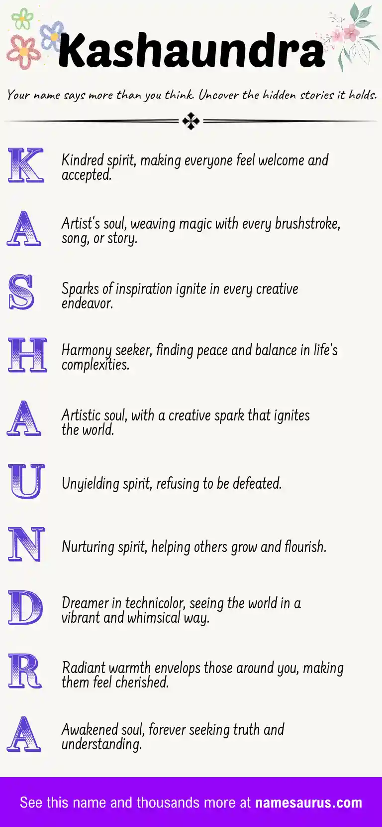 Acrostic poem about Kashaundra.