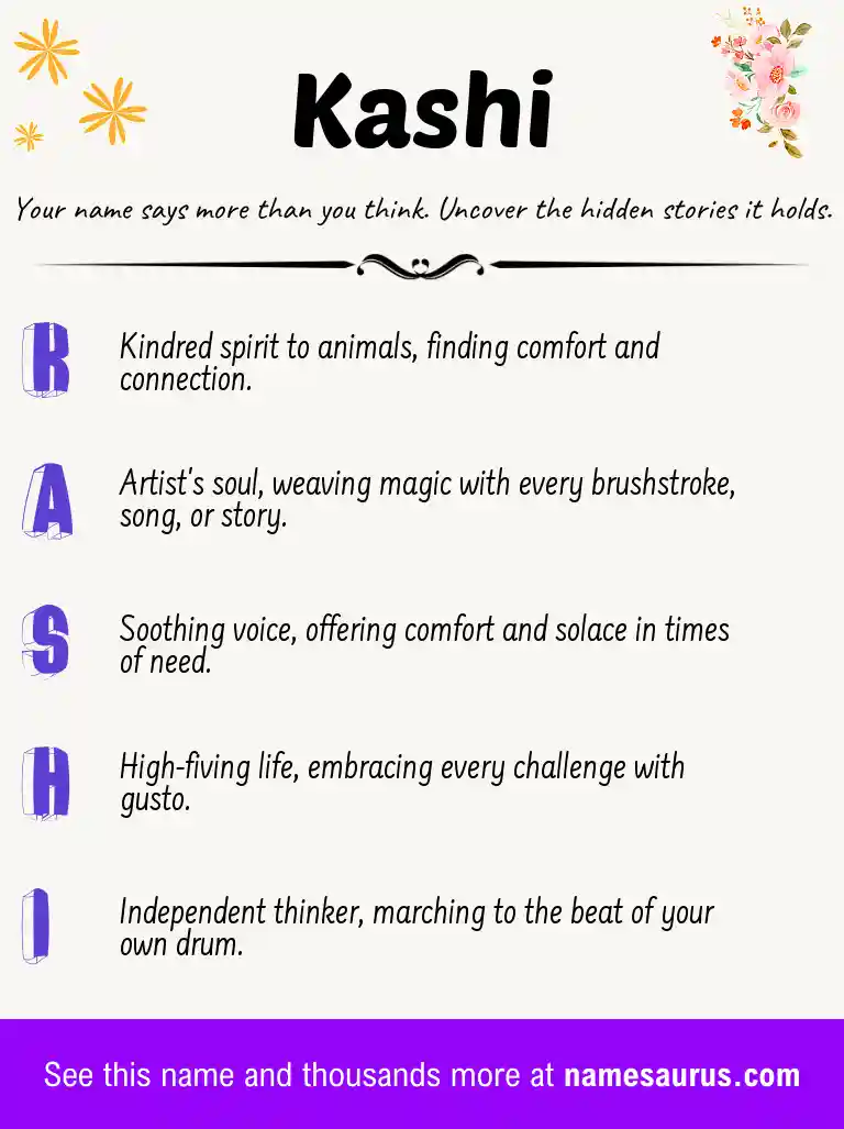 Acrostic poem about Kashi.