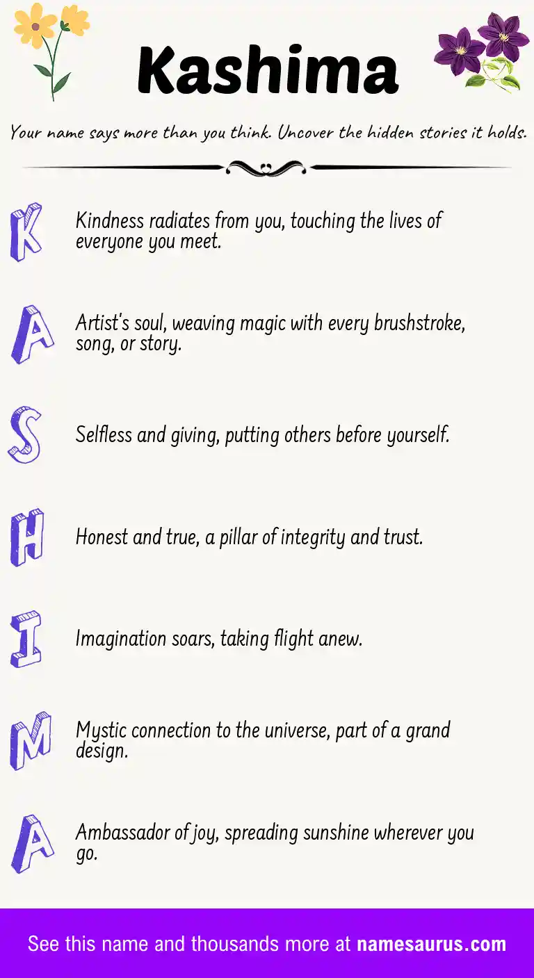 Acrostic poem about Kashima.