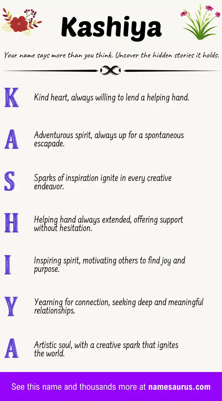 Acrostic poem about Kashiya.