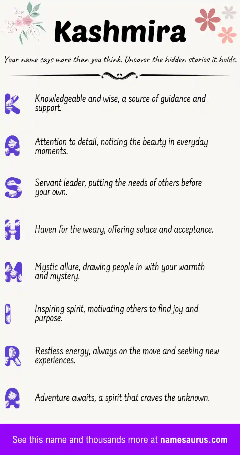 Acrostic poem about Kashmira.