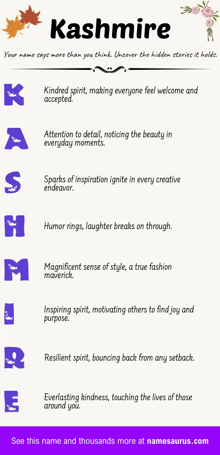 Acrostic poem about Kashmire.