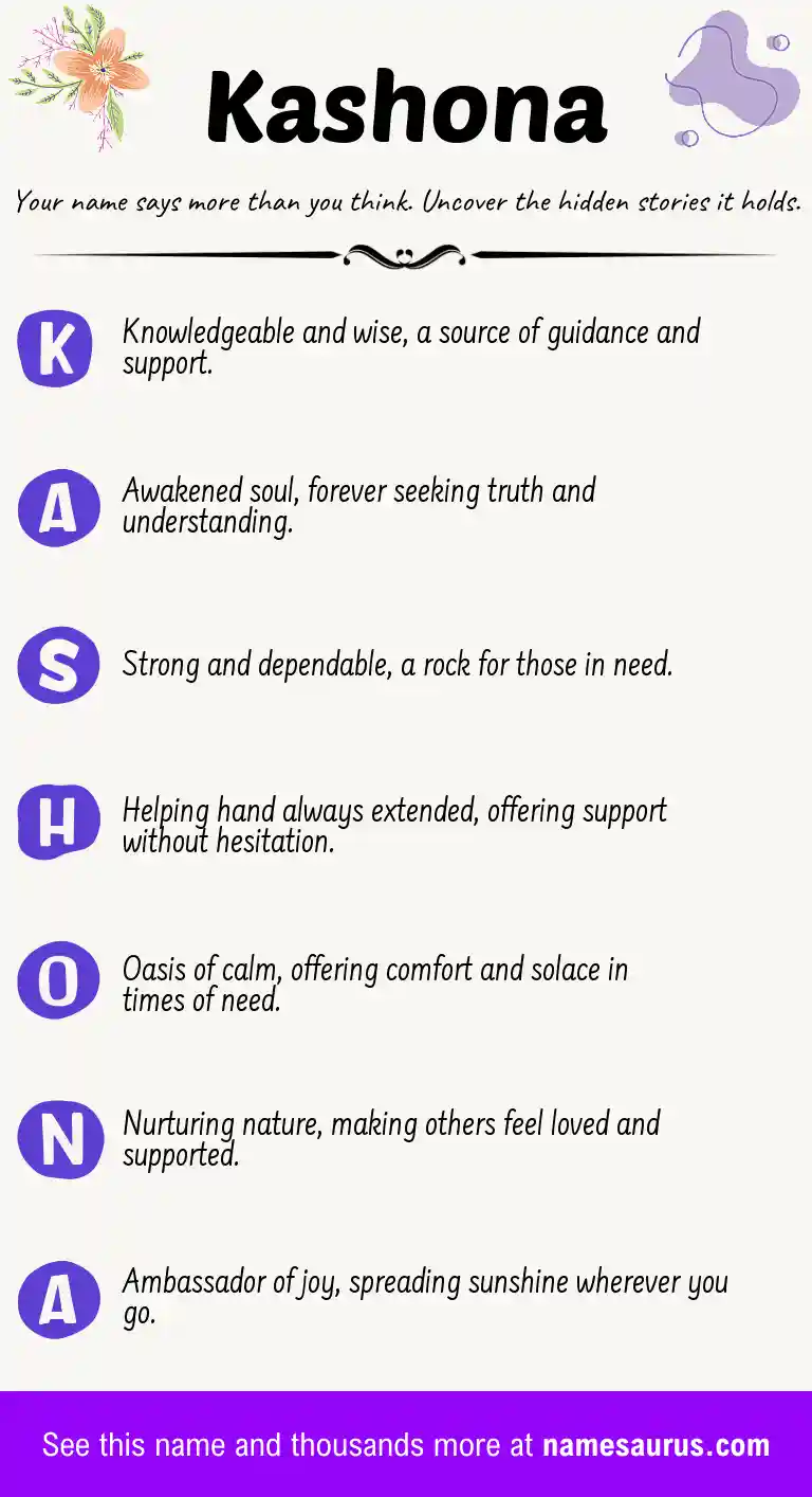 Acrostic poem about Kashona.