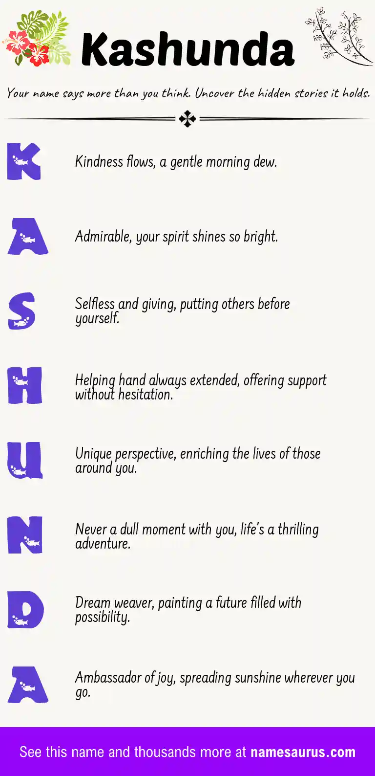 Acrostic poem about Kashunda.