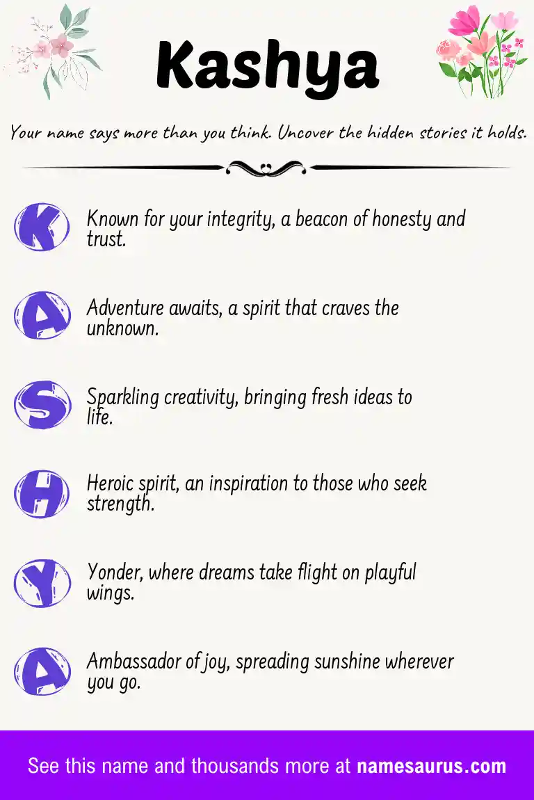 Acrostic poem about Kashya.