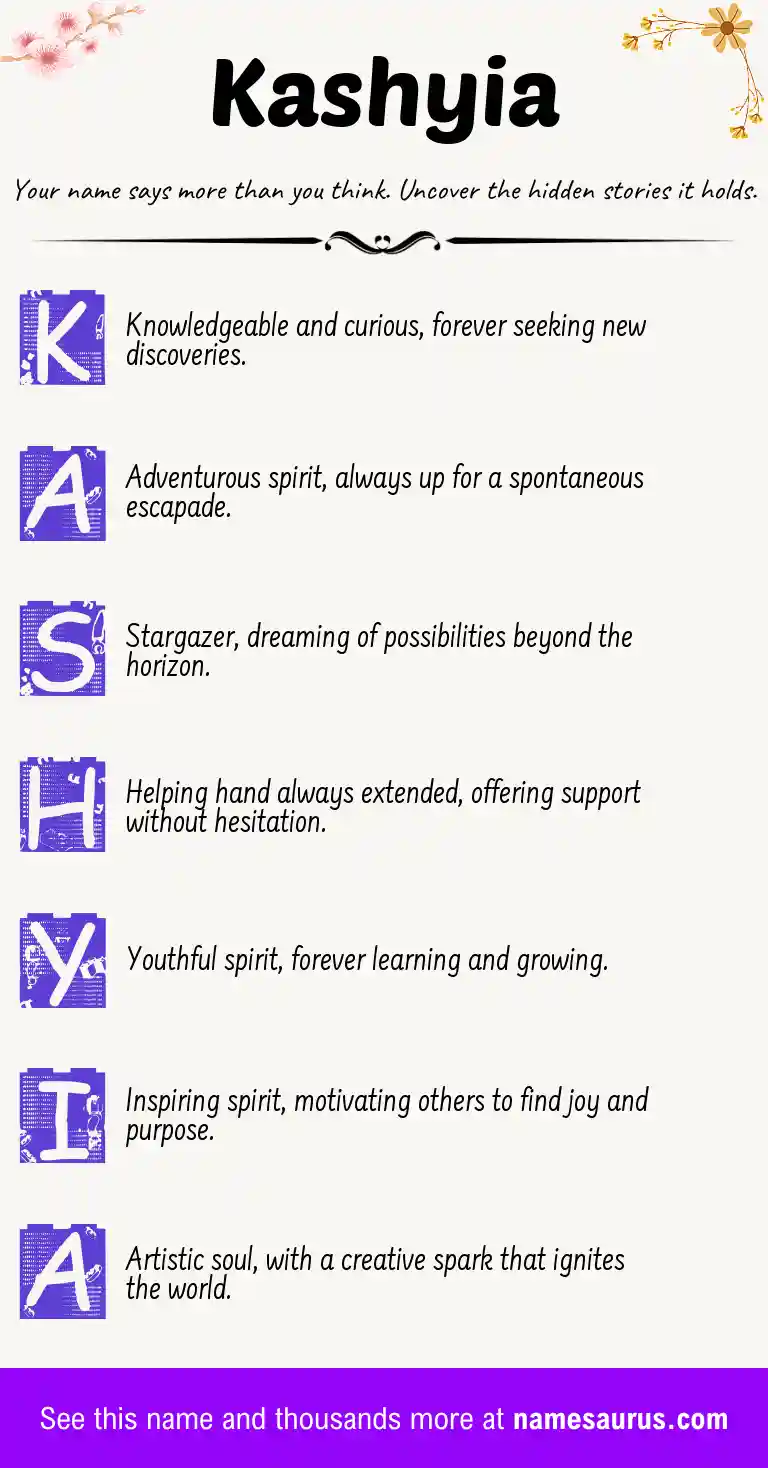 Acrostic poem about Kashyia.