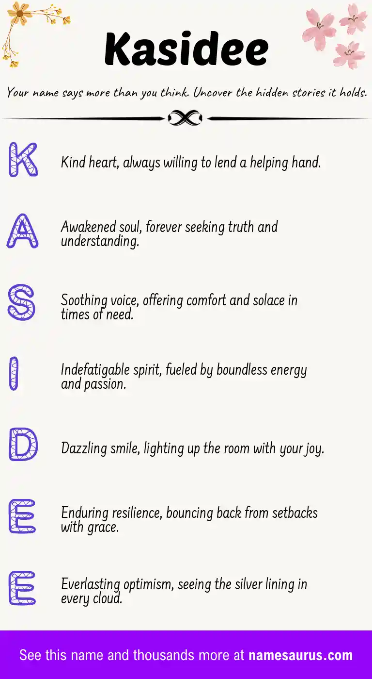 Acrostic poem about Kasidee.