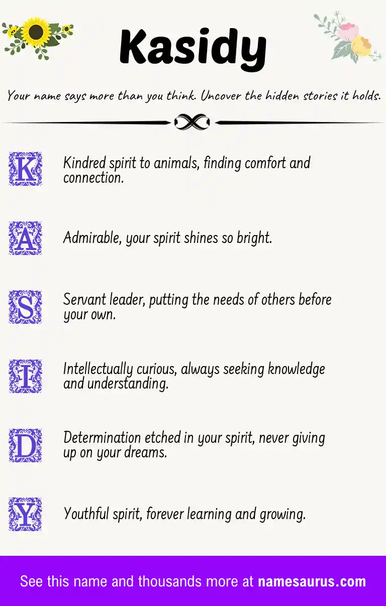 Acrostic poem about Kasidy.