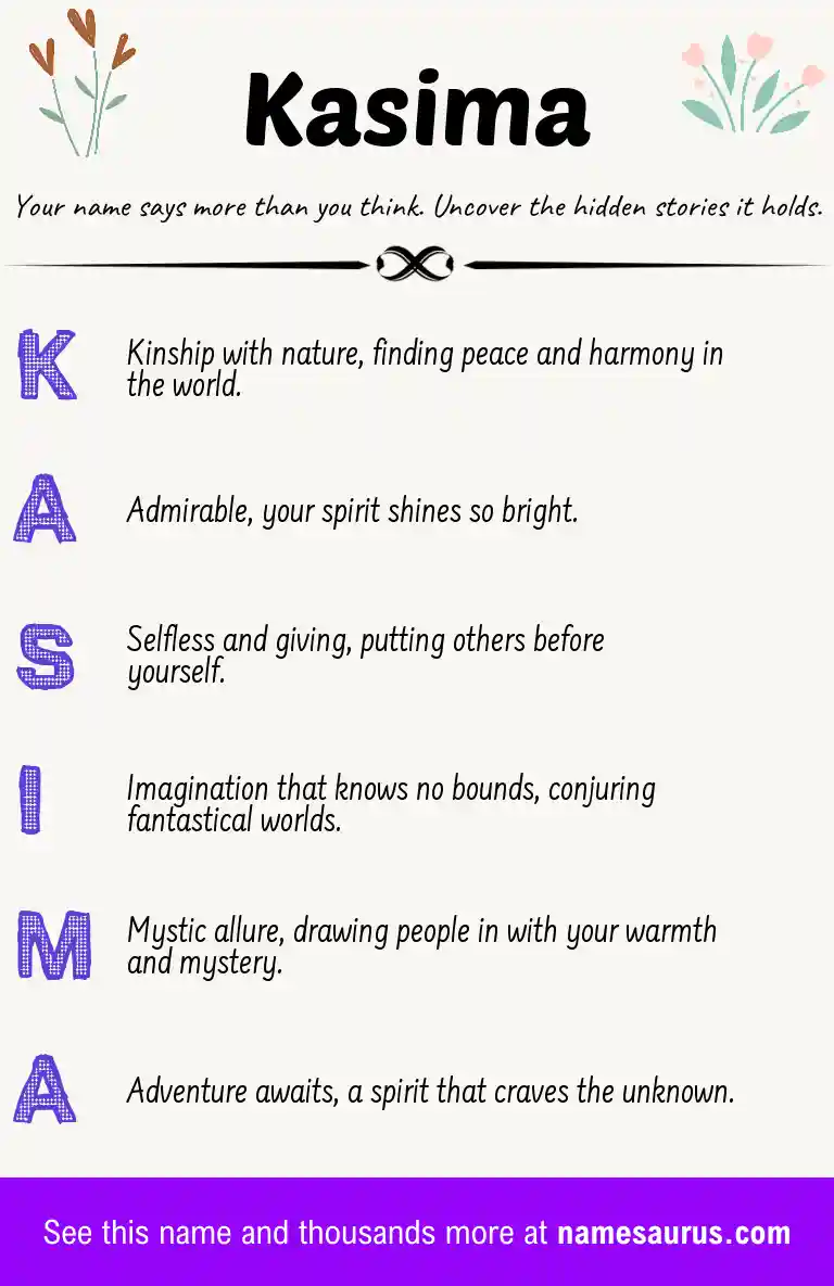 Acrostic poem about Kasima.