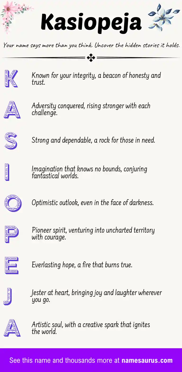 Acrostic poem about Kasiopeja.