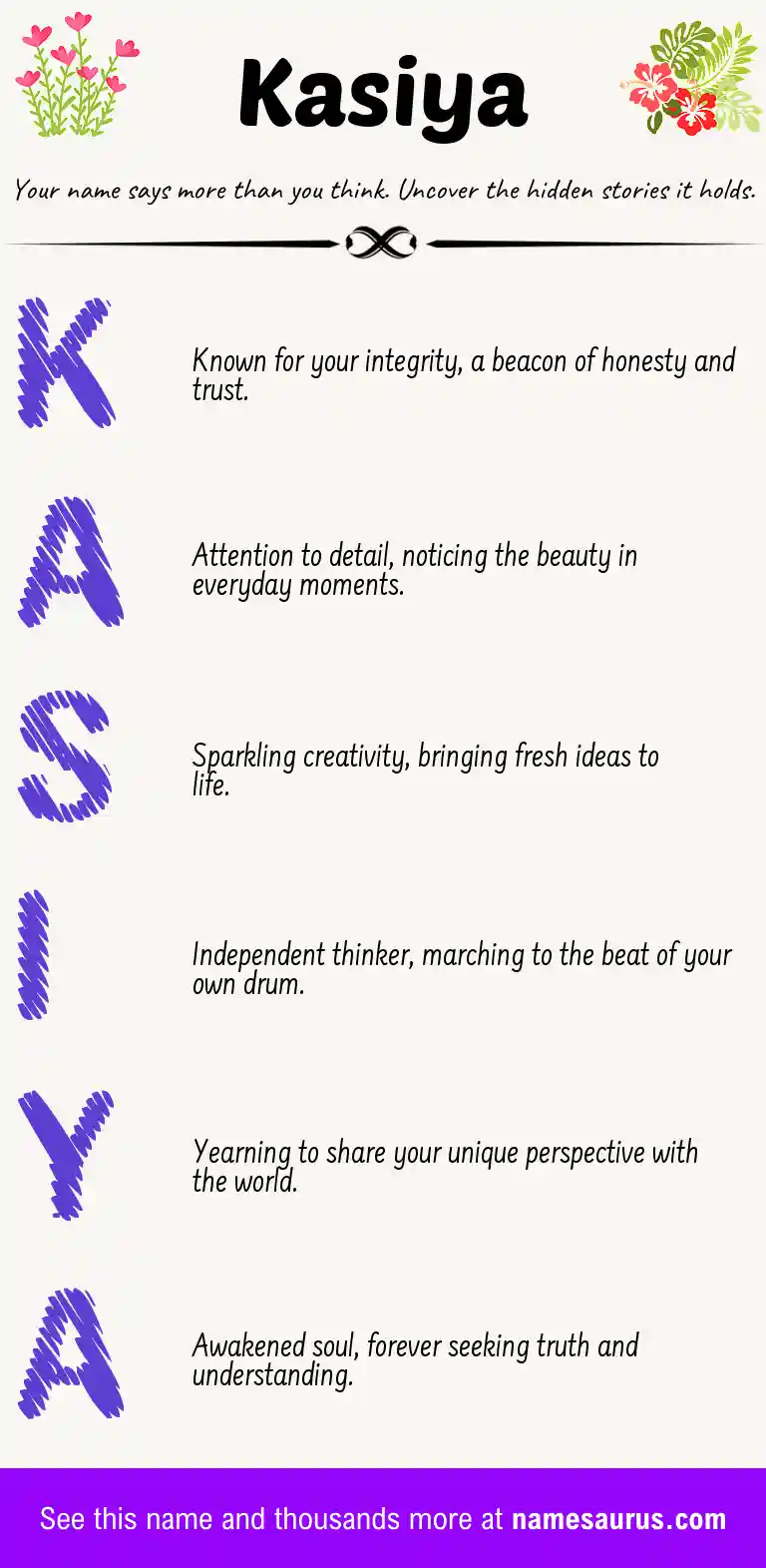 Acrostic poem about Kasiya.