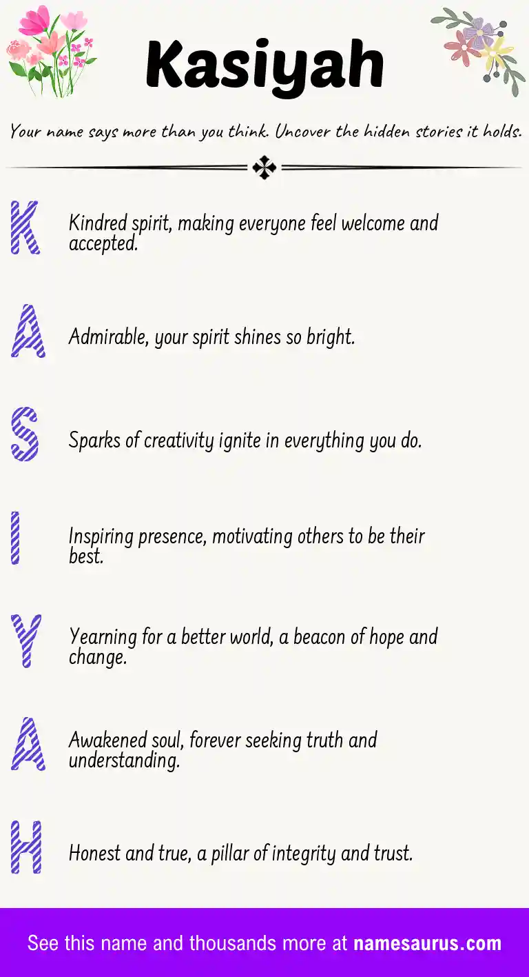 Acrostic poem about Kasiyah.