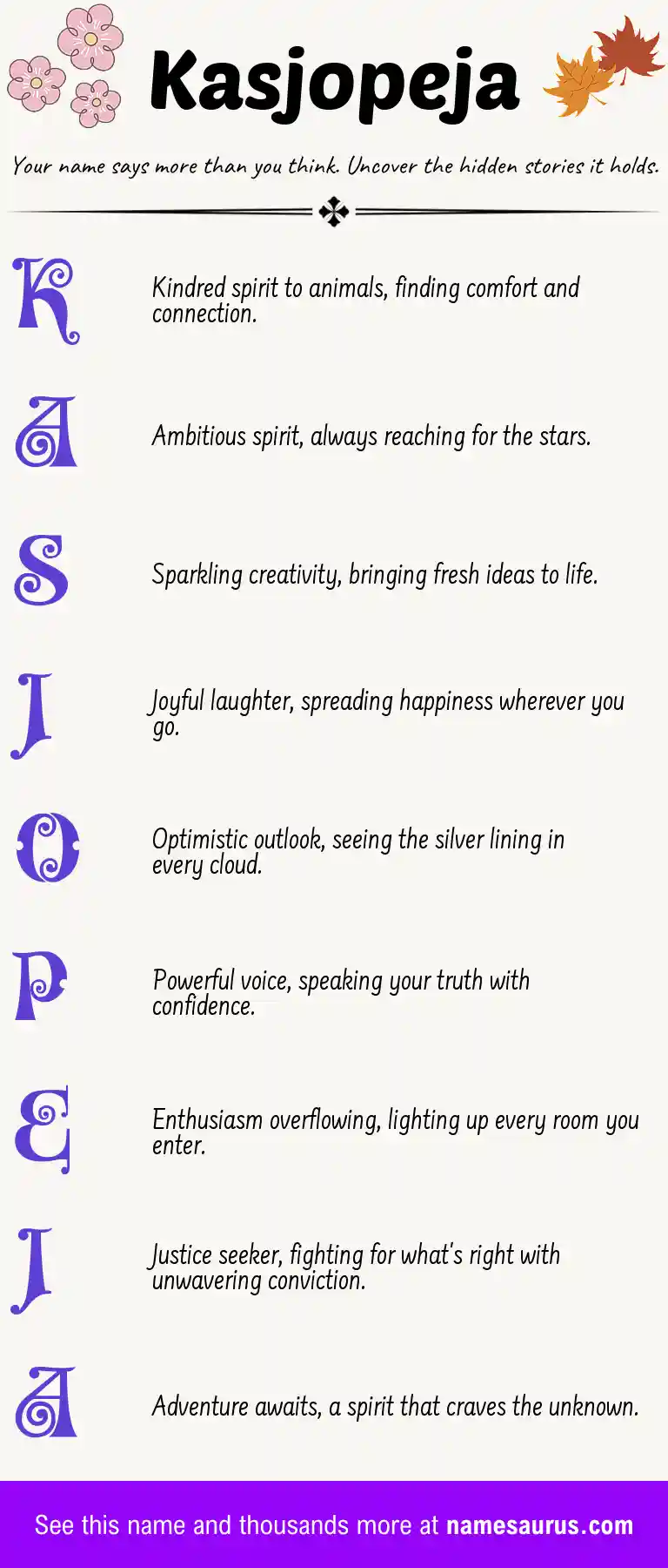 Acrostic poem about Kasjopeja.
