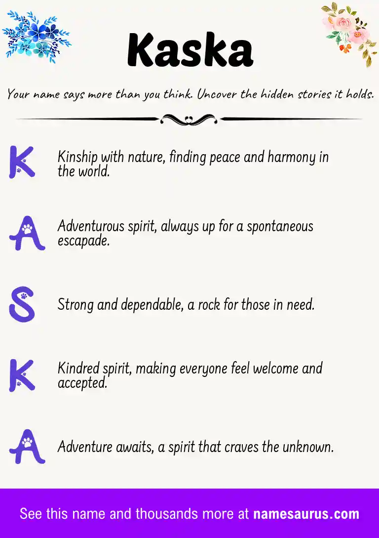 Acrostic poem about Kaska.