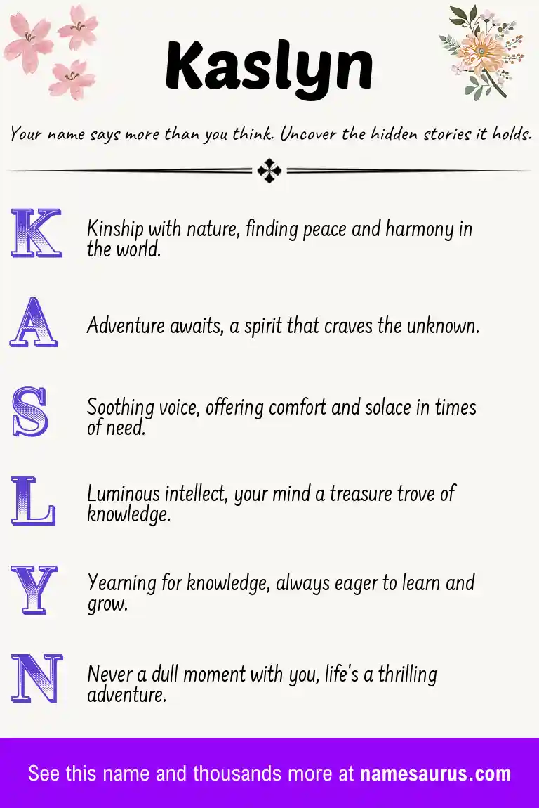 Acrostic poem about Kaslyn.