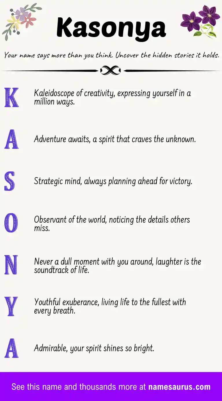 Acrostic poem about Kasonya.