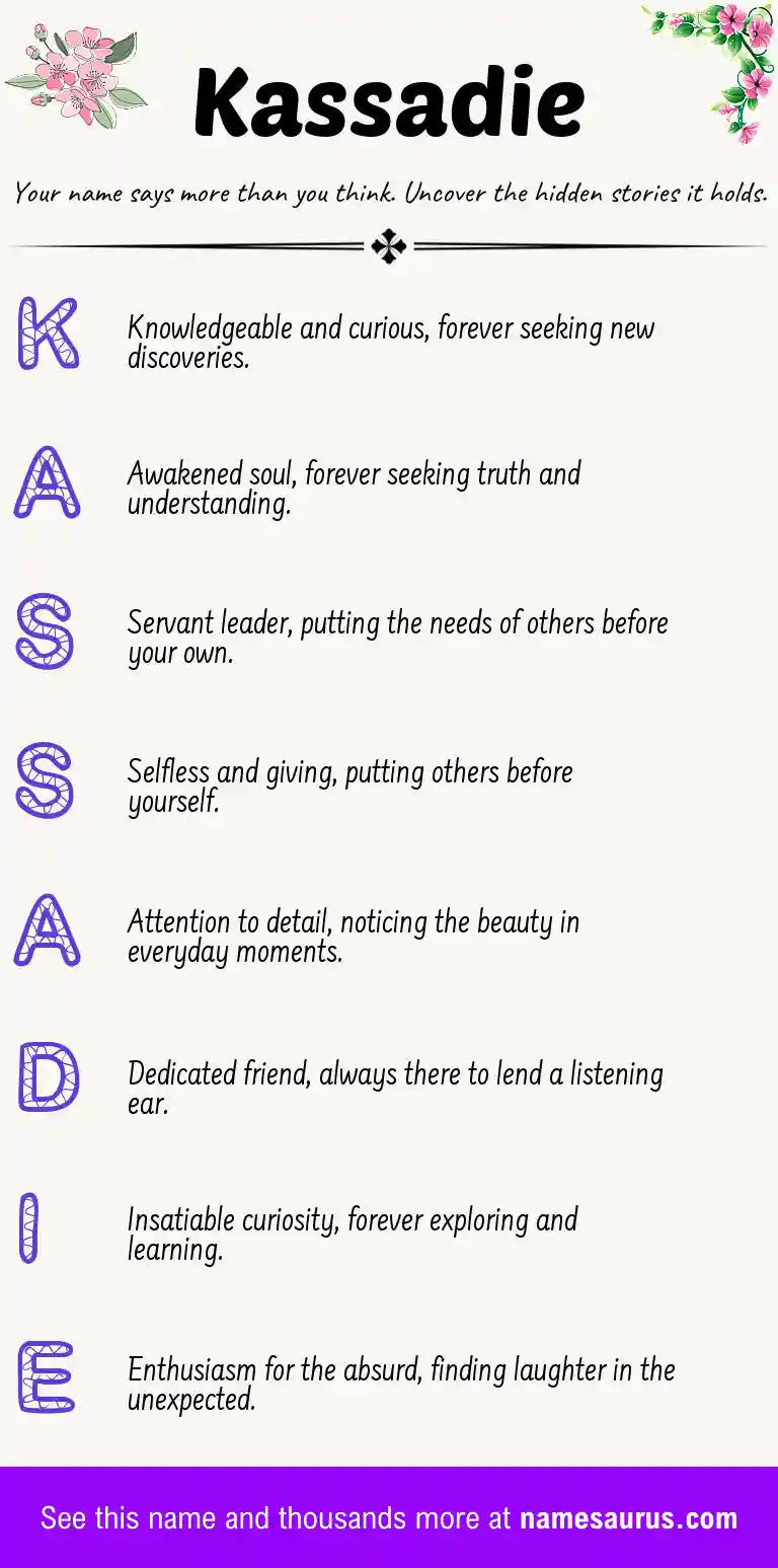 Acrostic poem about Kassadie.