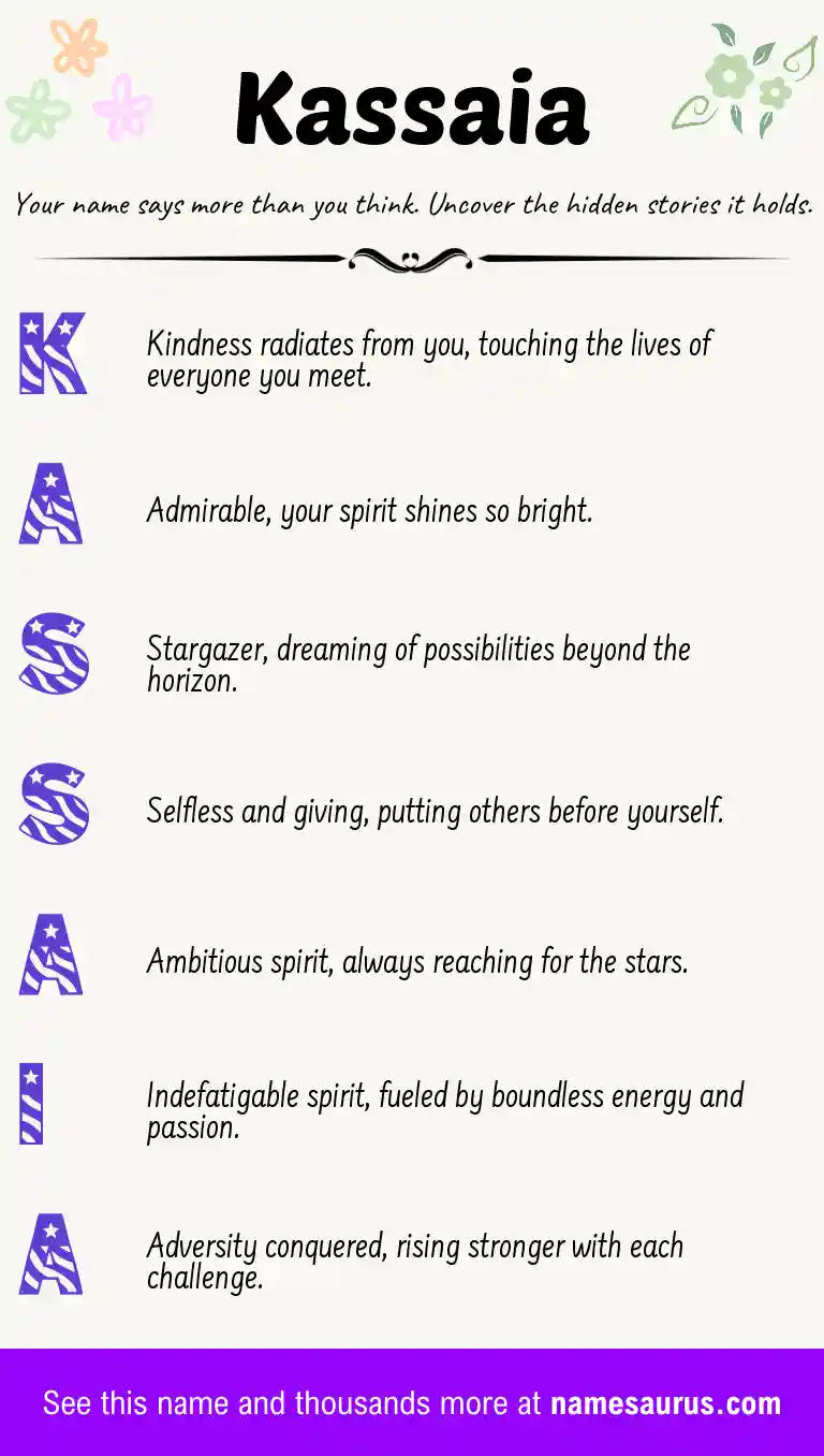 Acrostic poem about Kassaia.