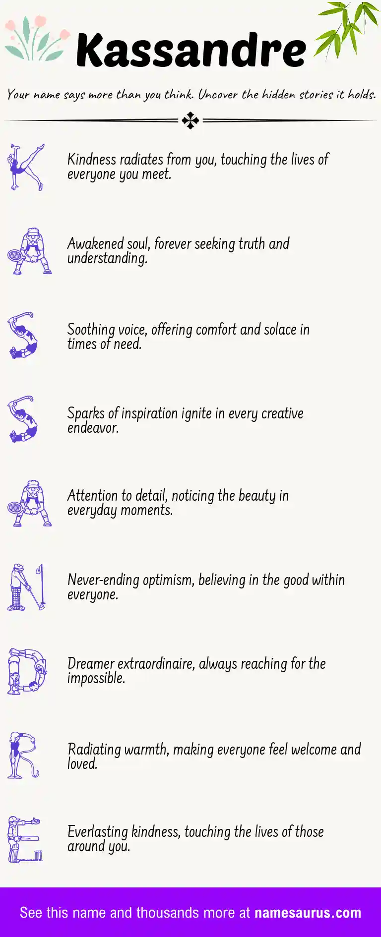 Acrostic poem about Kassandre.