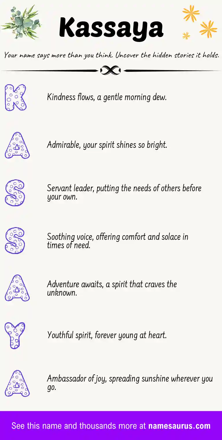 Acrostic poem about Kassaya.