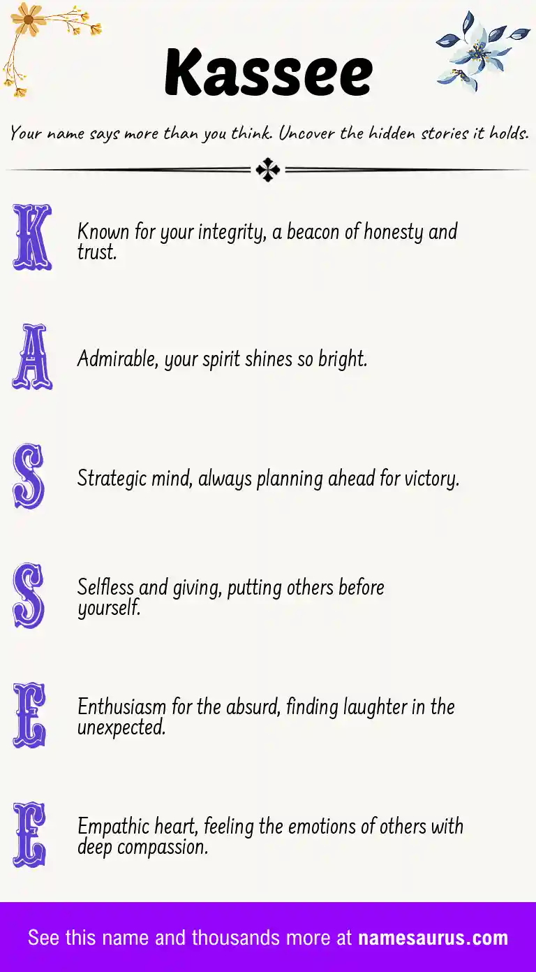 Acrostic poem about Kassee.