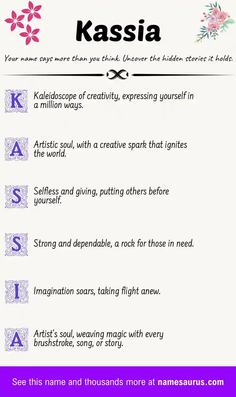Acrostic poem about Kassia.