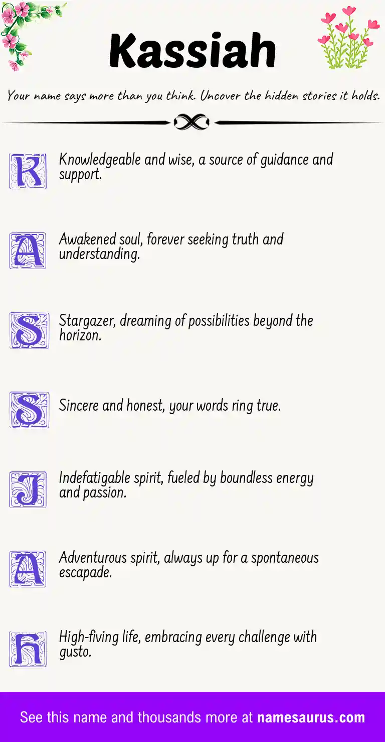 Acrostic poem about Kassiah.