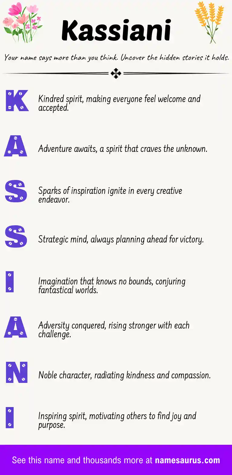 Acrostic poem about Kassiani.