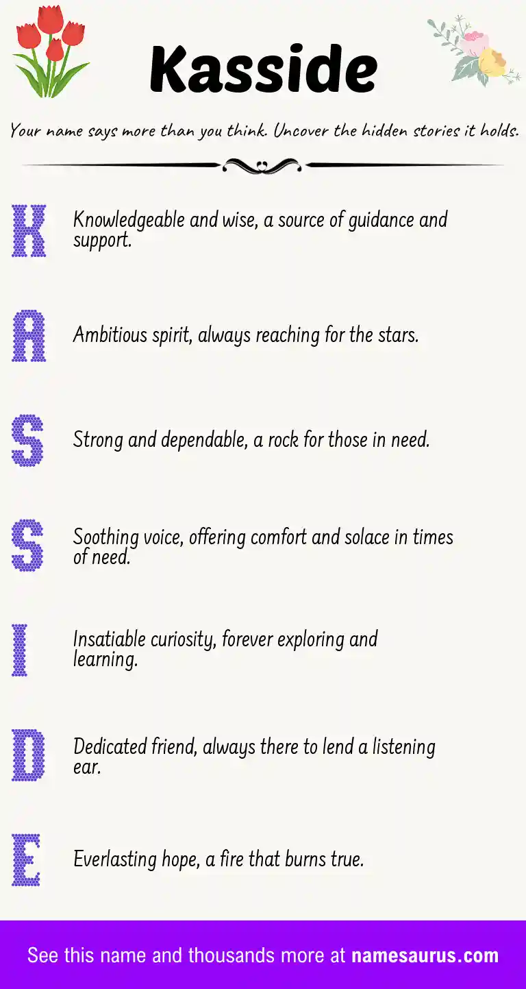 Acrostic poem about Kasside.
