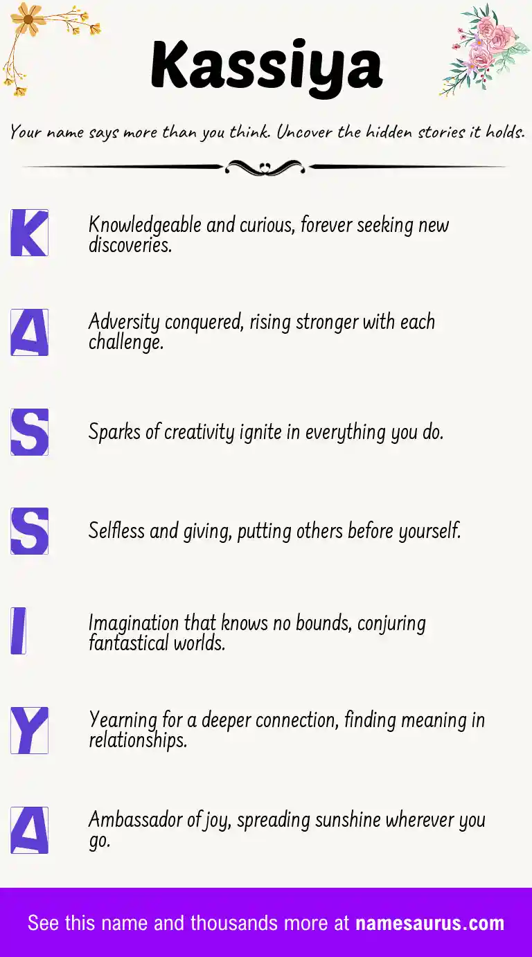 Acrostic poem about Kassiya.
