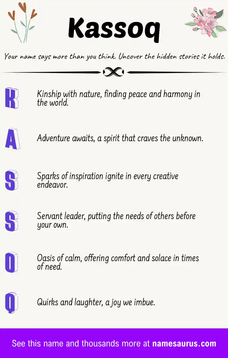 Acrostic poem about Kassoq.