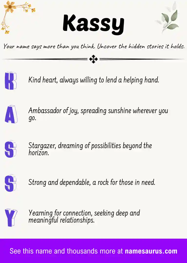 Acrostic poem about Kassy.