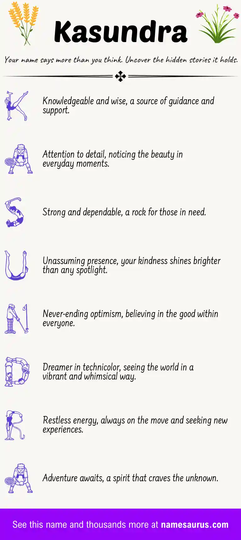 Acrostic poem about Kasundra.