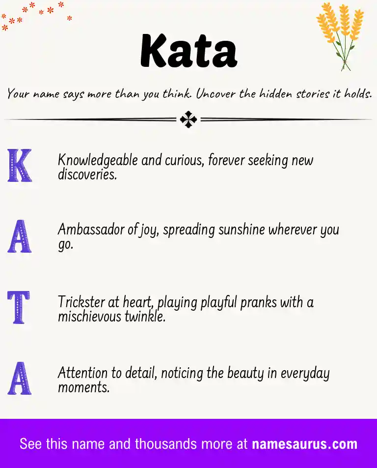 Acrostic poem about Kata.
