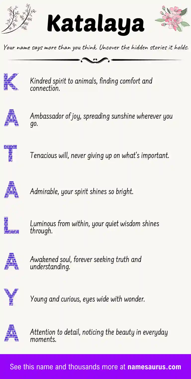 Acrostic poem about Katalaya.