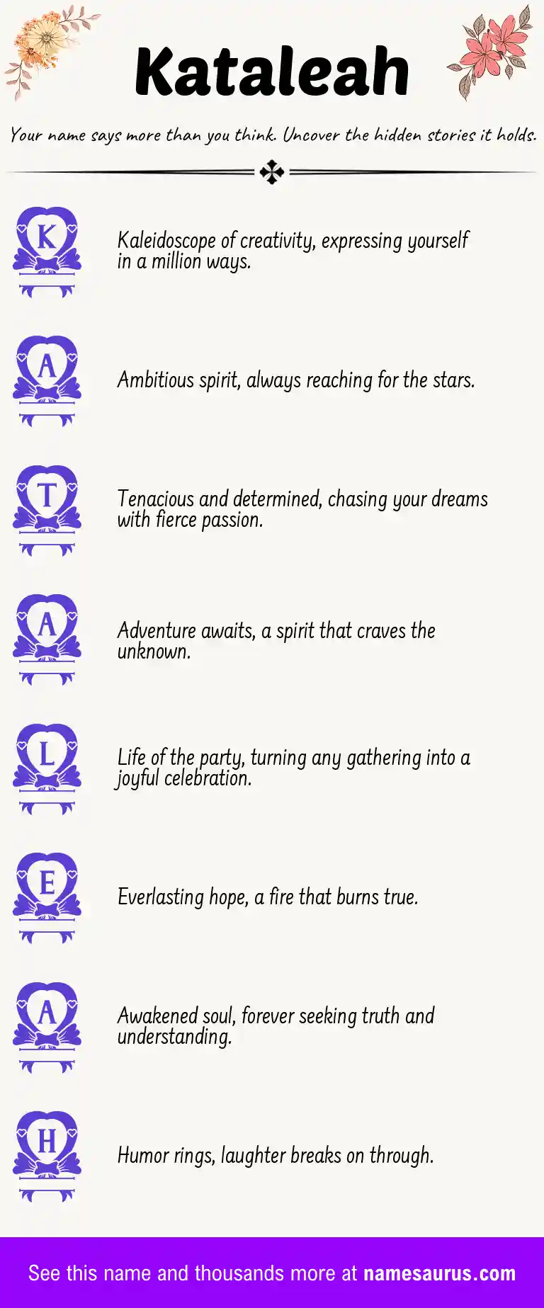 Acrostic poem about Kataleah.